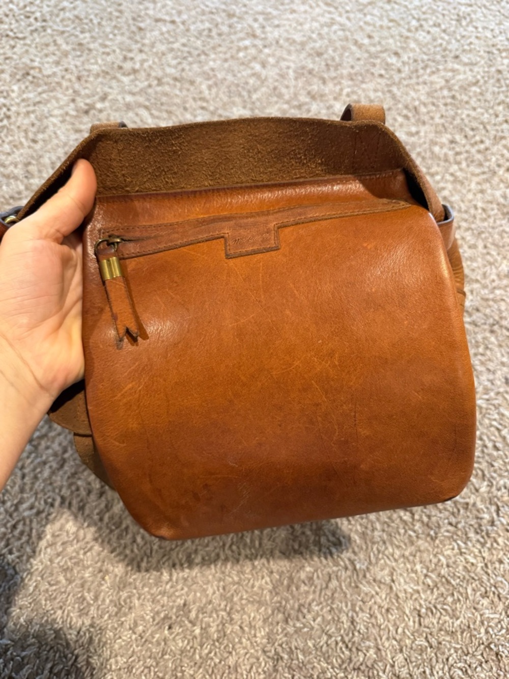 Madewell The Medium Transport Tote Leather Bag English Saddle - Picture 15 of 17